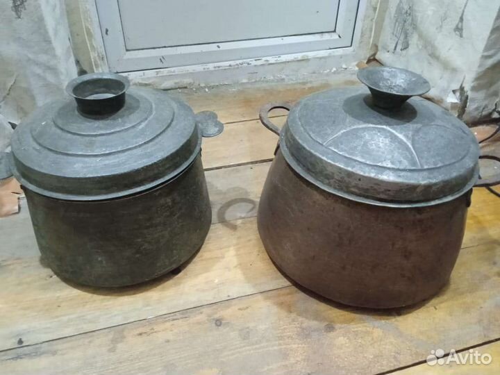Кастрюли медные старинные