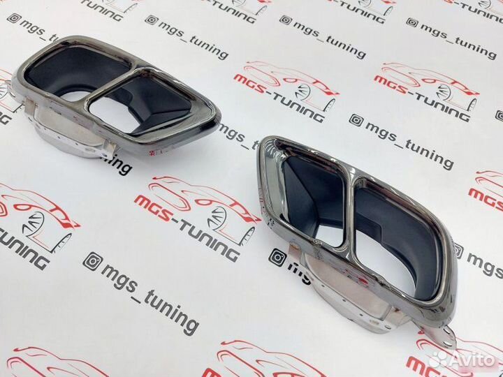 Двойные черные насадки на BMW X5/X6/X7 G05/G06/G07