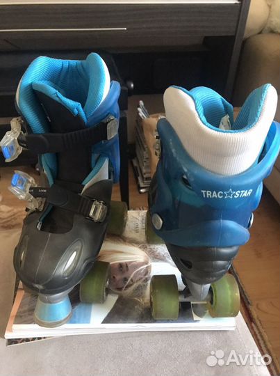 Ролики раздвижные, двухполосные размер 32-36