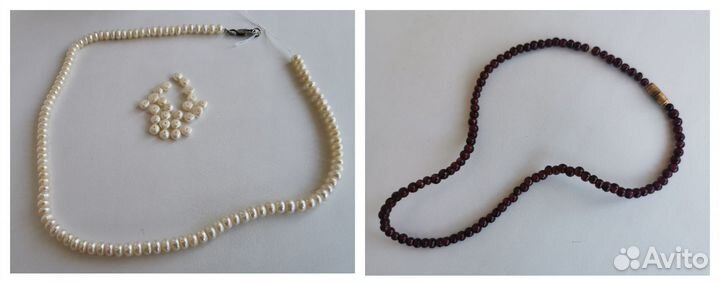 Бусины жемчуг гранат