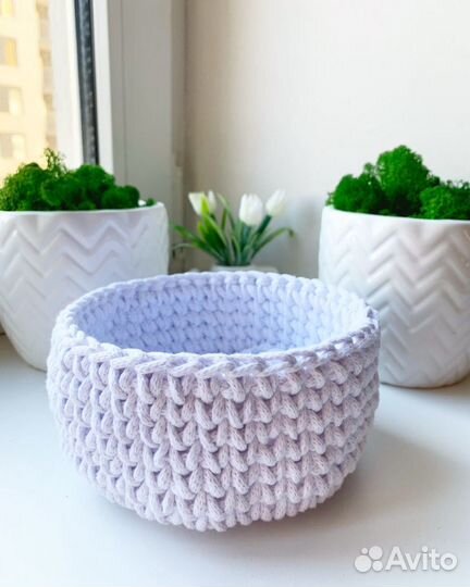 Корзинка из хлопка ручной работы