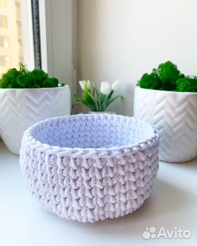 Корзинка из хлопка ручной работы