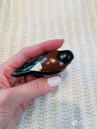 Советская елочная игрушка снегирь на прищепке