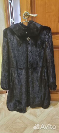 Шуба норковая с капюшоном 44 46
