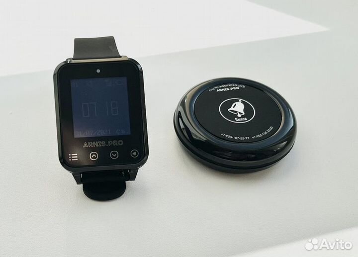 Кнопка вызова персонала/офцицианта Ультра и часы