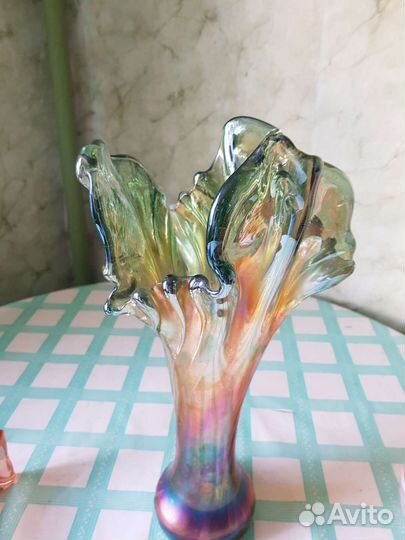 Вазы из цветного стекла СССР