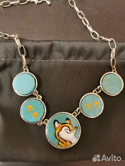 Колье с лисой (хенд мэйд)