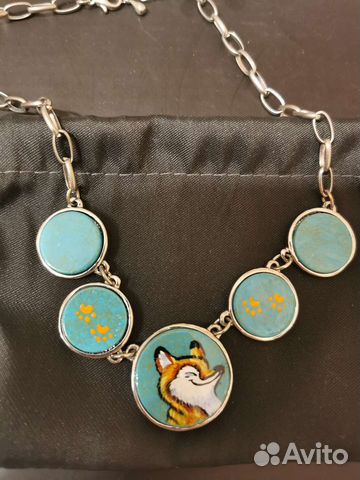 Колье с лисой (хенд мэйд)