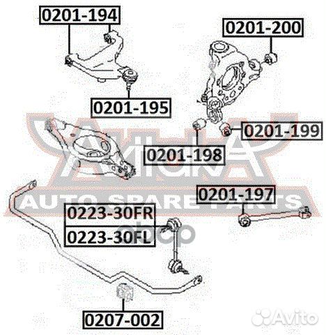 0201199 asva сайлентблок задней цапфы плавающий