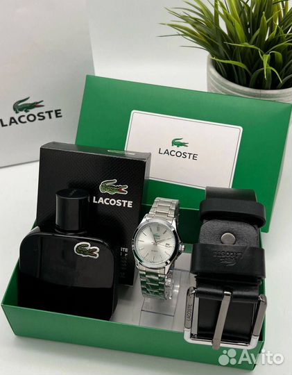 Мужской подарочный набор часы ремень парфюм