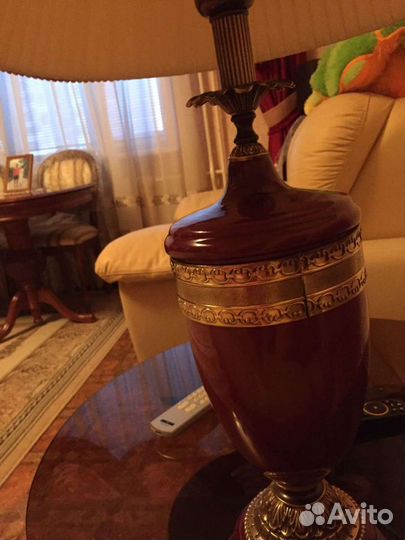 Лампа настольная Италия бронза керамика винтаж
