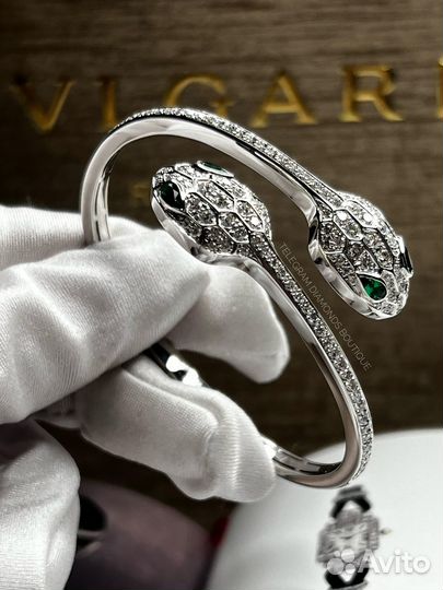 Браслет bvlgari serpenti белое золото 750