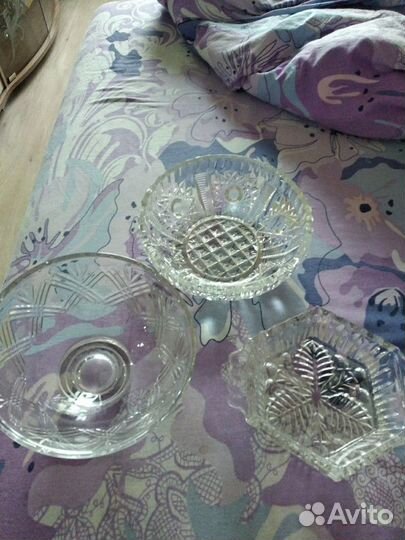 Вазы хрусталь и бокалы