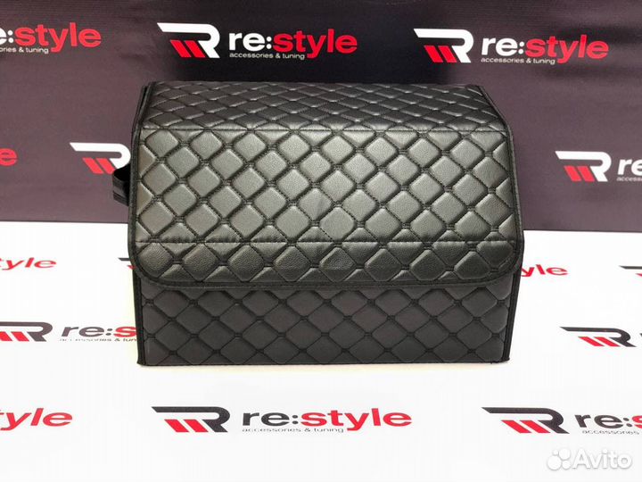 Органайзер средний Черный с черной строчкой