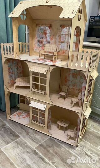 Кукольный домик для барби с мебелью