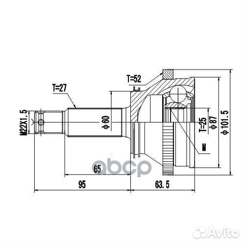 Шрус Z87307R Zikmar