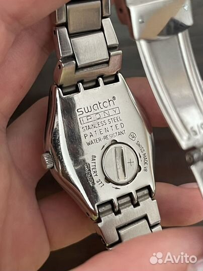 Swatch часы серебряные