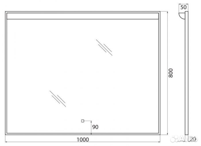 Зеркало BelBagno SPC-UNO-1000-800-TCH