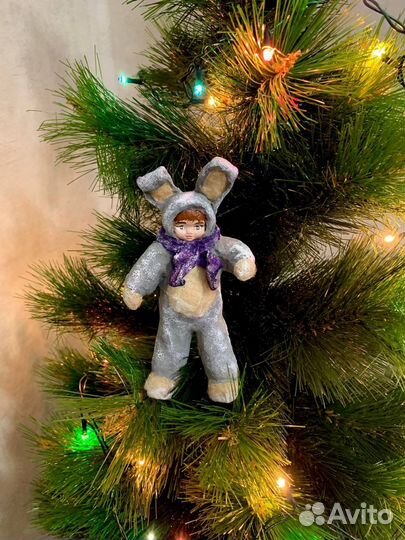 Ватные елочные игрушки(ручная работа)