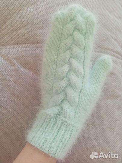 Варежки из пуха норки