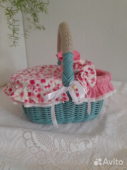Корзина плетеная с чехлом
