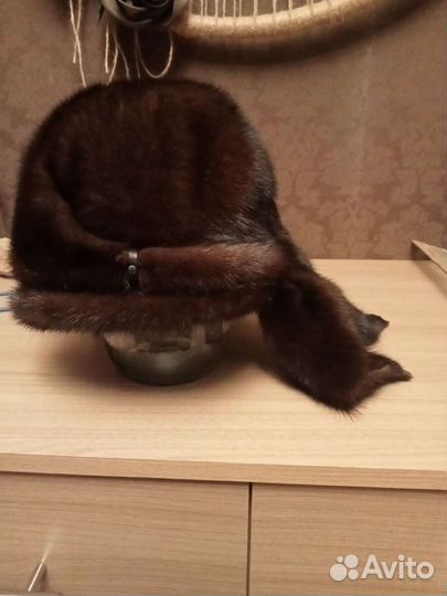 Норковые шапки-2шт,песец-ушанка