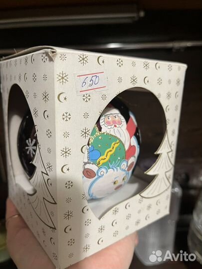 Шар стеклянный, ручная роспись. игрушка на елку