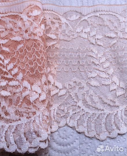 Кружево Купон гипюр метраж СССР винтаж цвет лосось