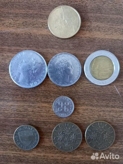 Монеты Евро,Португалия,Франция,Испания,Италия,Фран