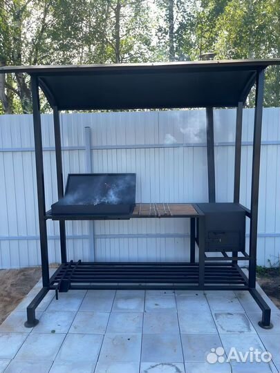 Мангал дачный лофт с печкой