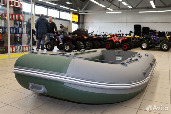 Лодка драккар 3000 нднд classic (безкиль) серо-зел