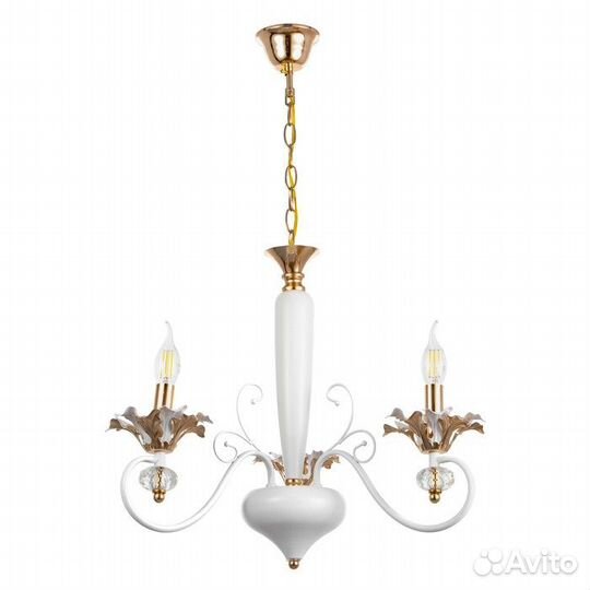 Люстра 'Лиолет' 3хЕ14 40Вт бело-золотой 56х70х56 с