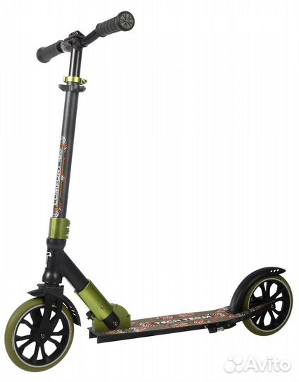 Самокат Tech Team Comfort 180R (2022) черно-зелены