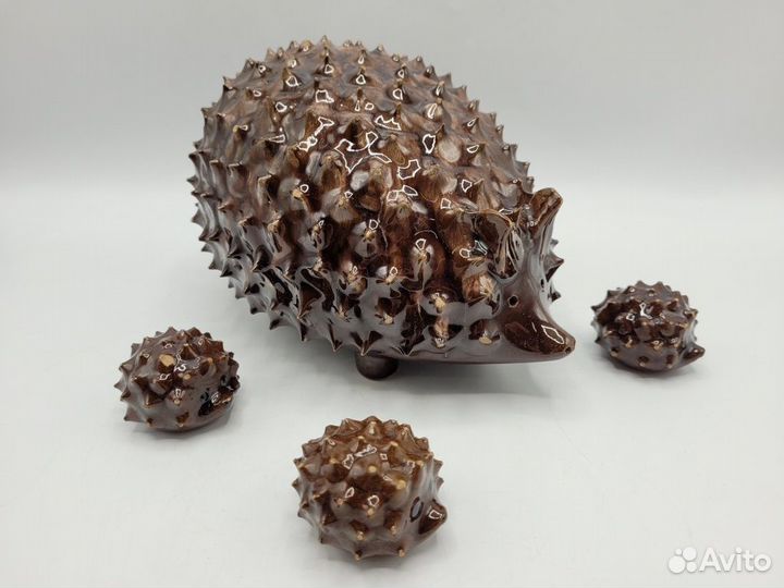 Статуэтки 4 шт керамика фаянс Ежики Латвия Елгава