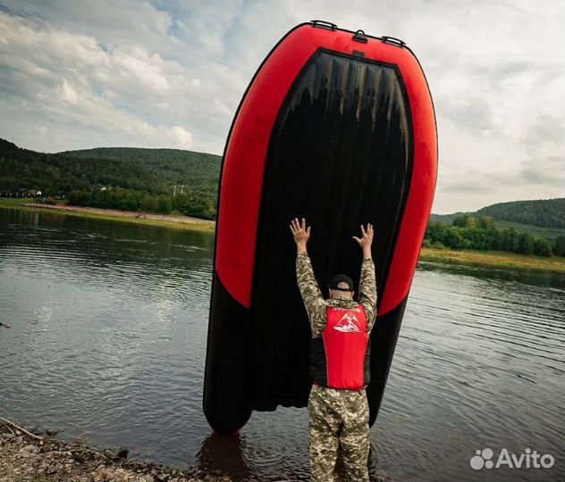 Лодка mishimo river JET470 под водомет крас./чёрн