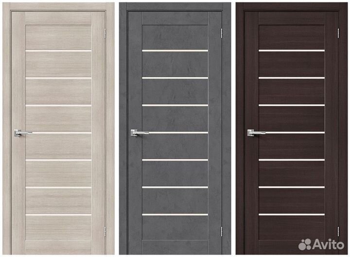 Двери в квартиру из экошпона со стеклом