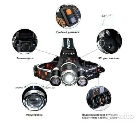 Cверхмощный налобный фонарь BoruitRJ-3000