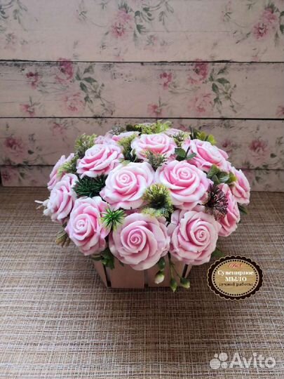 Цветочные корзины (букет) из мыла