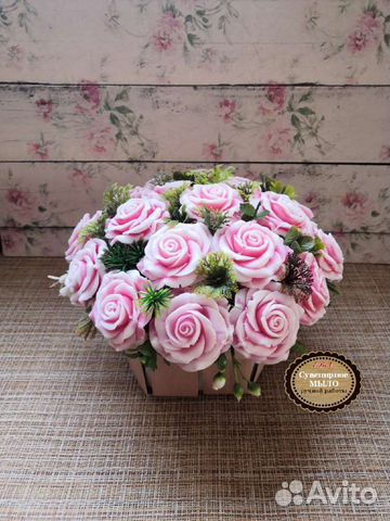 Цветочные корзины (букет) из мыла