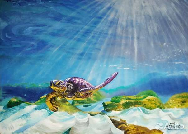 Картина маслом Подводный мир