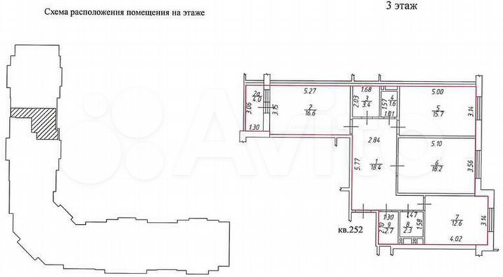 3-к. квартира, 95,5 м², 3/17 эт.