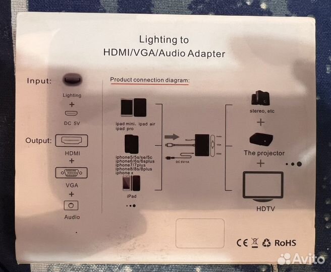 Адаптер Lighting to hdmi/VGA/Audio