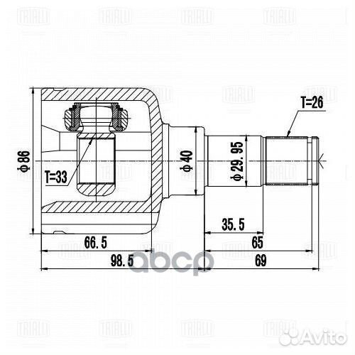 ШРУС для а/м Ford Mondeo III (00) 1.8i/2.0i (в