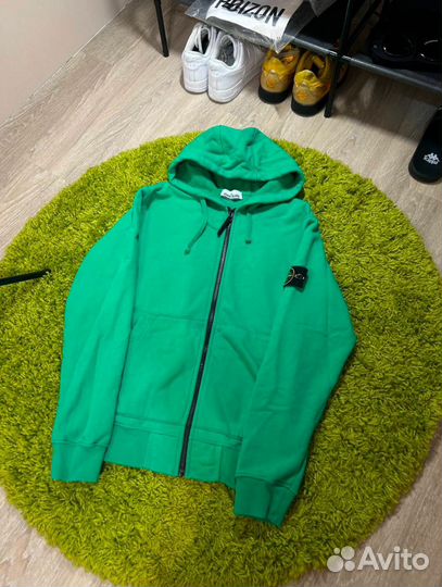Stone island zip hoodie Green