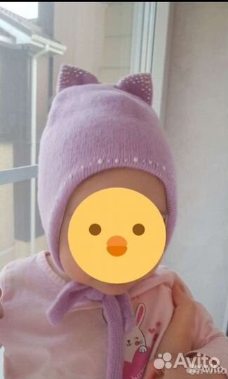 Шапка детская для девочки демисезонная весна осень