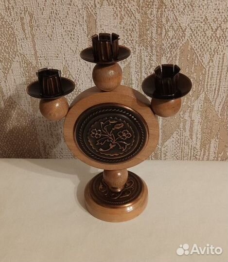 Подсвечник СССР, дерево,винтаж