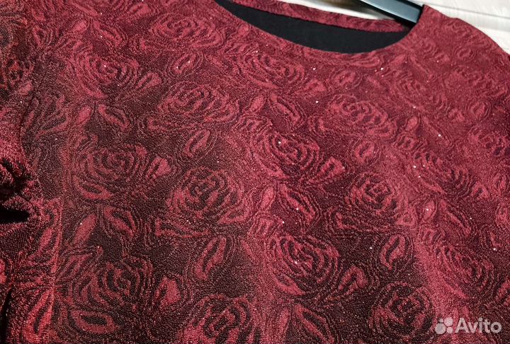 Платье бордовое блестящее 54 размер