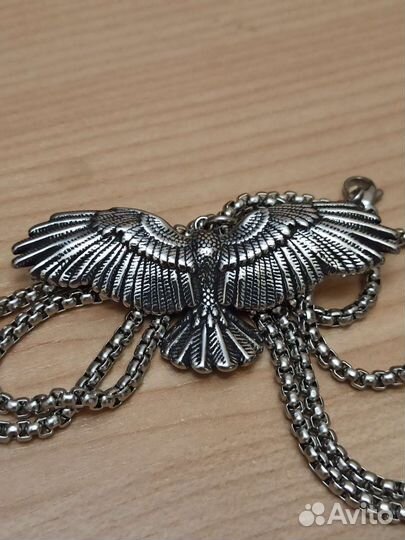 Кулон Ворон, сталь