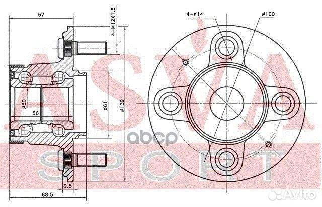 Ступица колеса с ABS зад прав/лев hnwhgemr