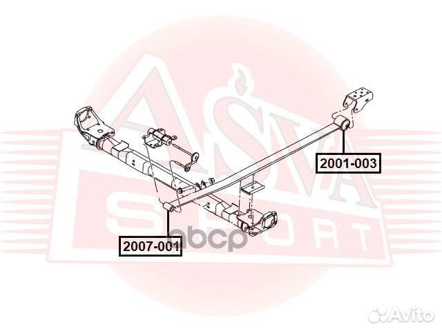 Втулка задней рессоры 2007-001 asva